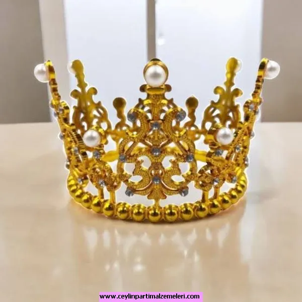 İncili Lüks 11 Cm Tam Tur Taç